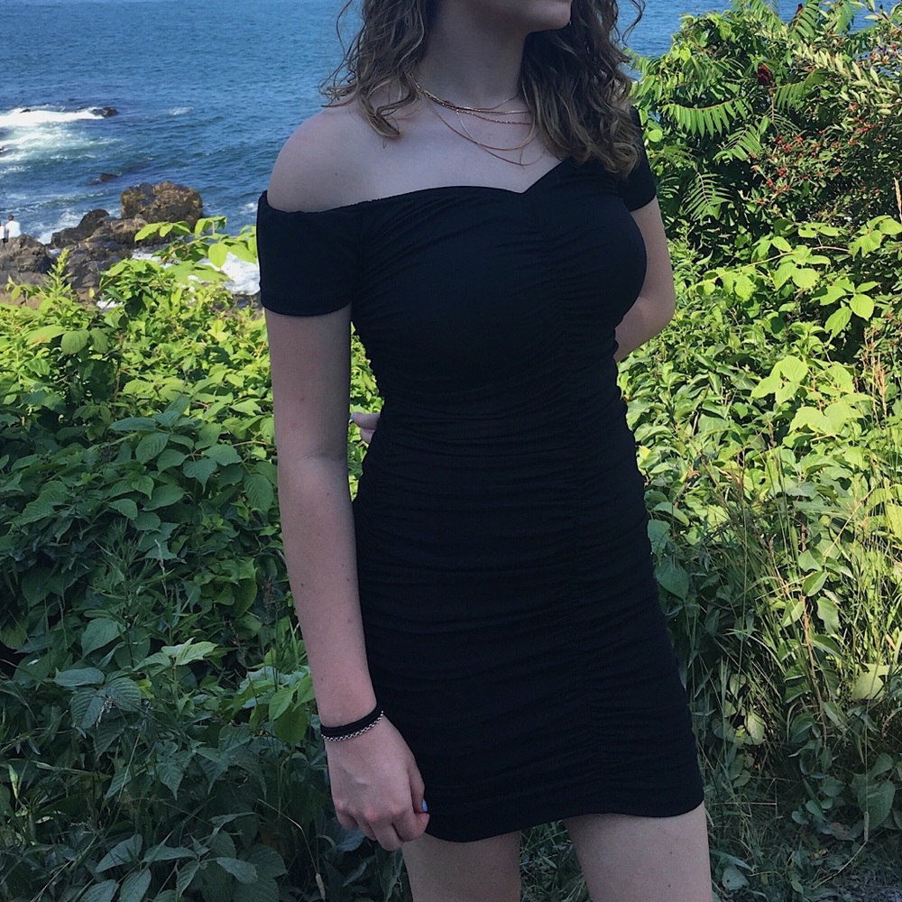 Fashion Nova,small,off shoulder ruched mini dress.